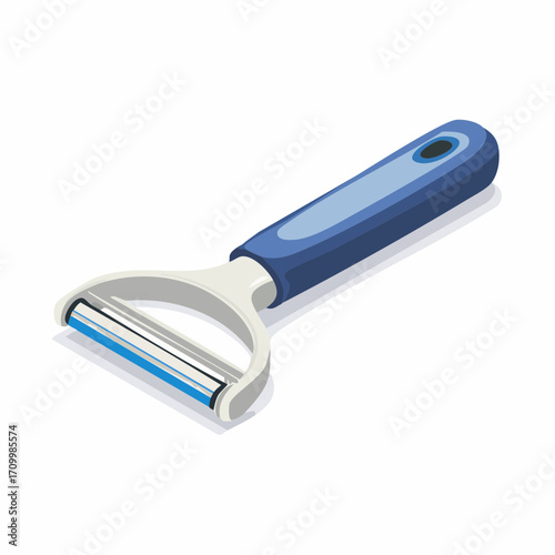 Sleek Y-shaped peeler with blue handle for effortless vegetable prep