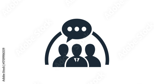 Conceptual illustration of a diverse group of professionals engaging in a collaborative discussion, symbolizing effective team communication and productive meetings within an organizational setting