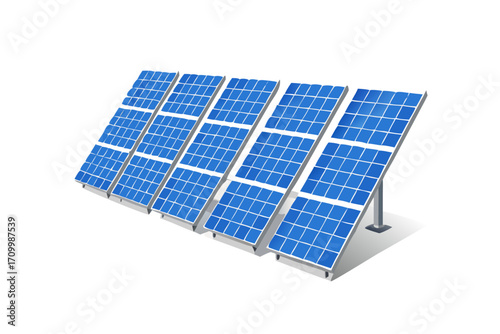Row of solar panels