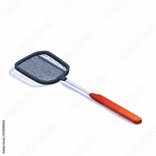 Modern fly swatter with orange handle, essential for pest control and household management