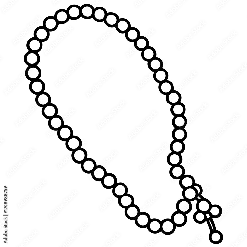 Fototapeta premium Rosary Beads line art vector