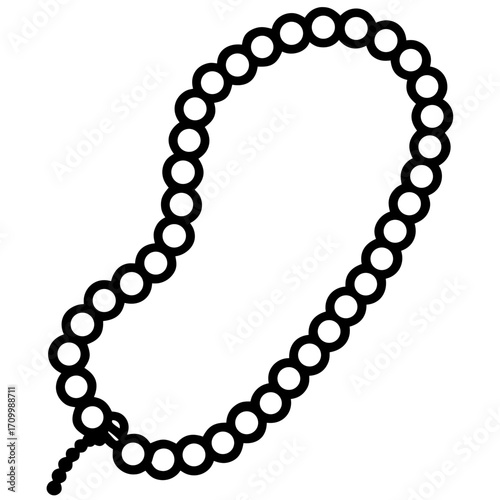 Rosary Beads line art vector