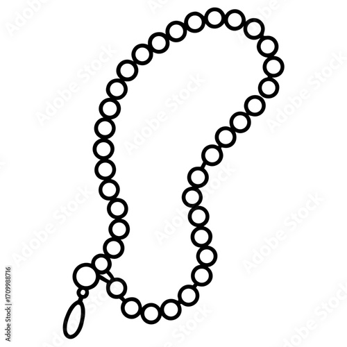 Rosary Beads line art vector