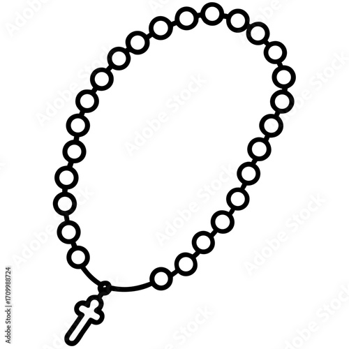 Rosary Beads line art vector