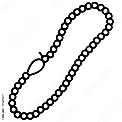Rosary Beads line art vector