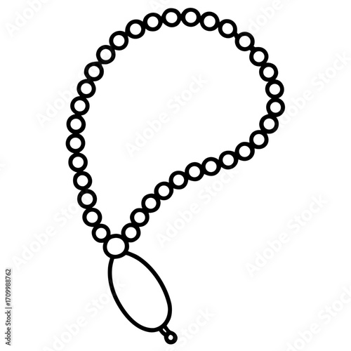 Rosary Beads line art vector