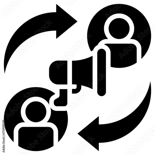User engagement icon for content marketing, business, website, application, printing, document, poster design, etc
