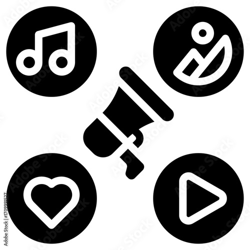 Digital marketing icon for content marketing, business, website, application, printing, document, poster design, etc