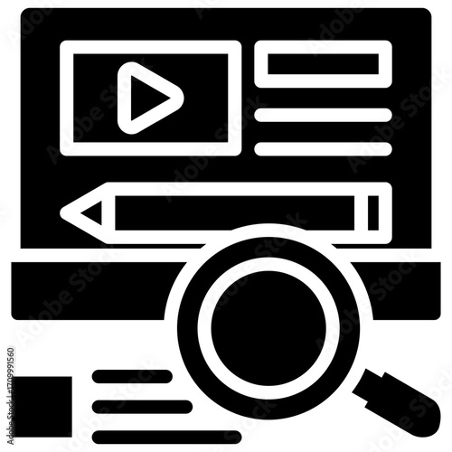Content optimization icon for content marketing, business, website, application, printing, document, poster design, etc