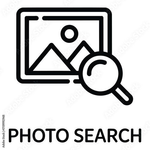 Searching for images online using a magnifying glass to find the perfect photo to download now silhouette
