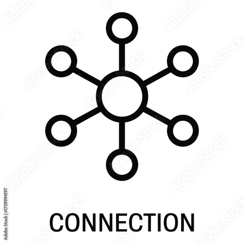 Network connection diagram representing data flow and communication between interconnected nodes and systems silhouette
