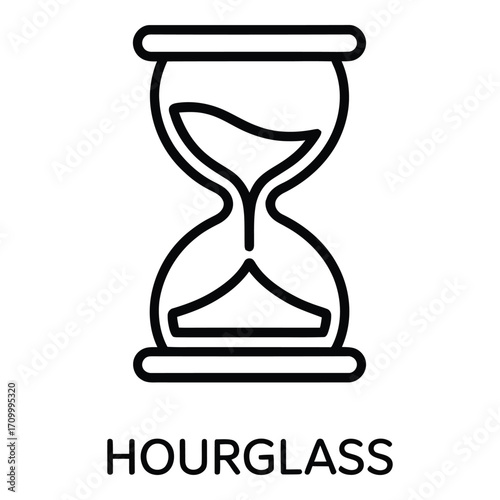 Hourglass with flowing sand representing time passing and deadlines approaching quickly for projects silhouette