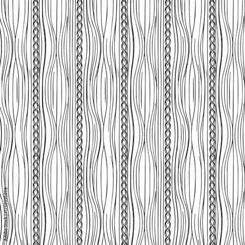 Abstract Wavy Lines and Chain Border Illustration
