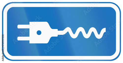 Foto Danish additional road sign panel - Charging