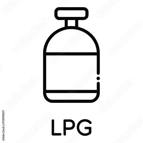 Lpg gas cylinder outline icon vector illustration design isolated on white background vector image silhouette