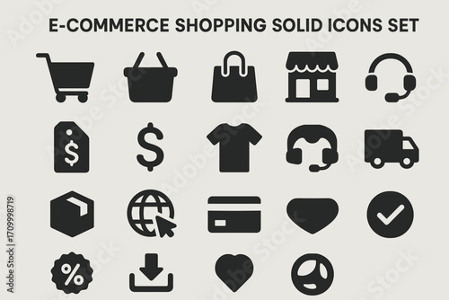 E-commerce Icon Set – Modern Vector Pack of Shopping, Payment & Online Store Symbols for Web & Apps