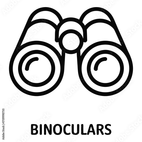 Binoculars tool for seeing far away used for bird watching and other outdoor activities viewing objects________________ silhouette