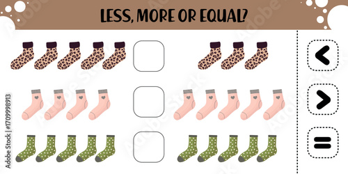 Sock Counting Worksheet for Preschool Math