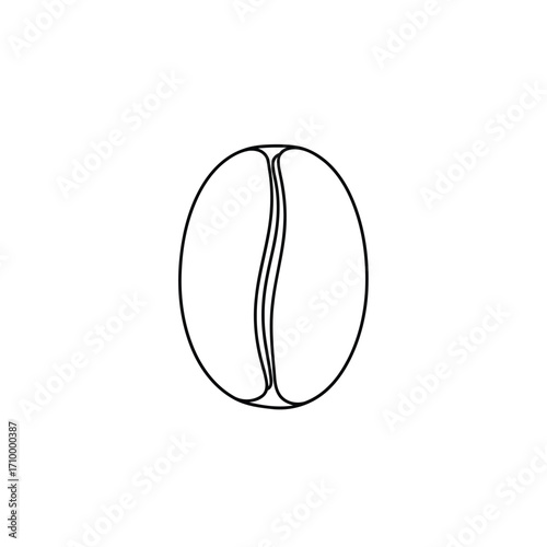 Vector art of detailed illustration of a coffee bean, perfect for coffeerelated designs, branding, or educational materials