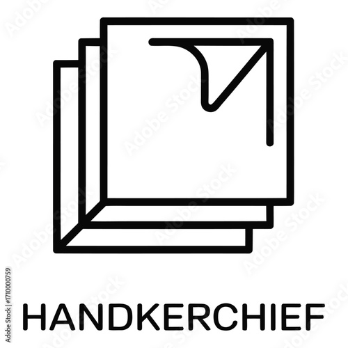 Handkerchief stack icon representing personal hygiene and cleanliness with folded corner design detail silhouette
