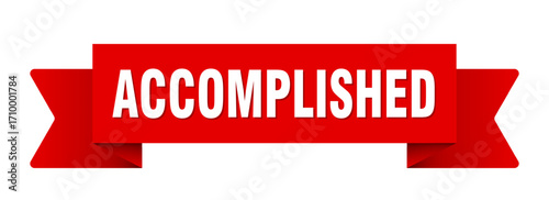 accomplished ribbon isolated on transparent background. accomplished ribbon