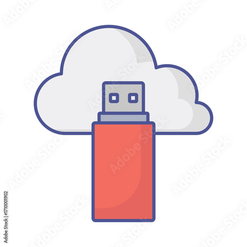 Cloud drive Vector Icon which can easily modify or edit