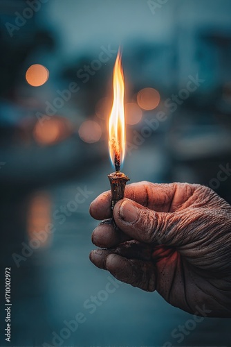 Photo of a hand shielding a candle flame from the wind