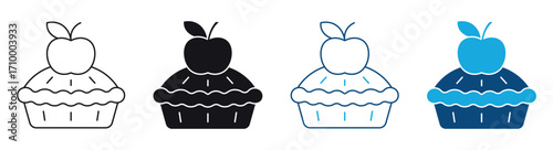 Apple pie vector illustration isolated on white background. Traditional American pie illustration.