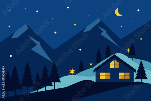 winter night landscape