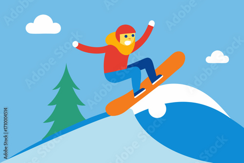 skiing in the mountains