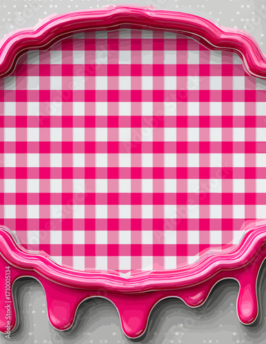 Motif géométrique rose et blanc à damier vectoriel