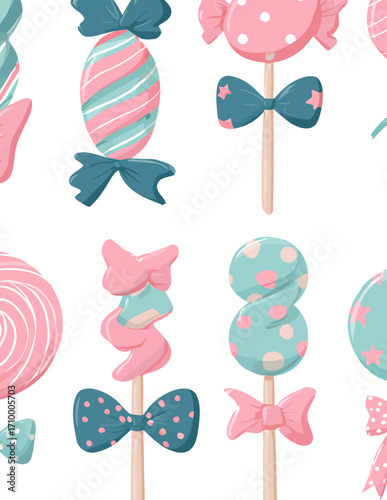 Collection de bonbons pastel vectoriels