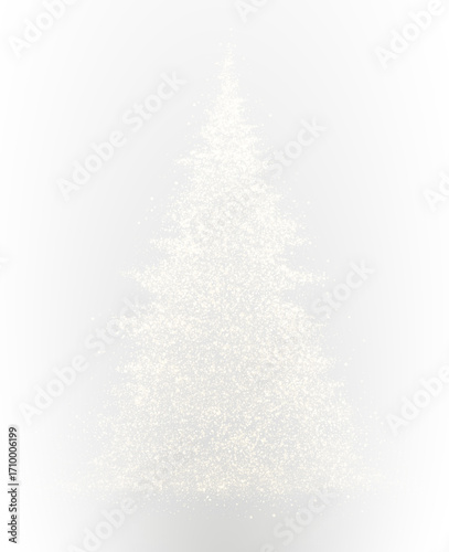 Christmas tree with white background and festive holiday decoration png.
