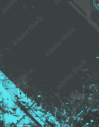 Fond abstrait numérique vectoriel, nuances de gris et turquoise