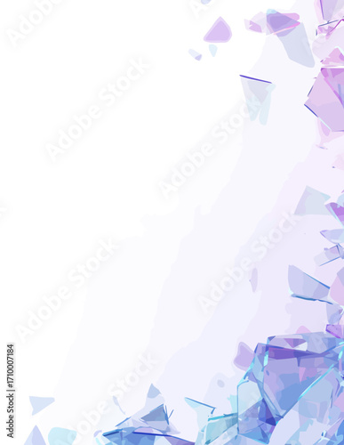 Abstrait géométrique pastel, fragments de verre, fond numérique