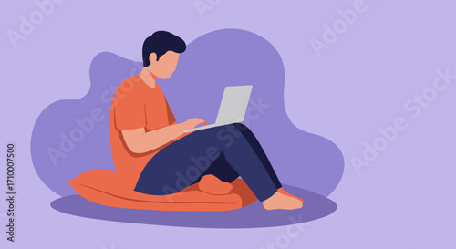 Senior woman actively engaging with technology, using a laptop and smartphone for work, learning, or communication from home. Modern lifestyle.
