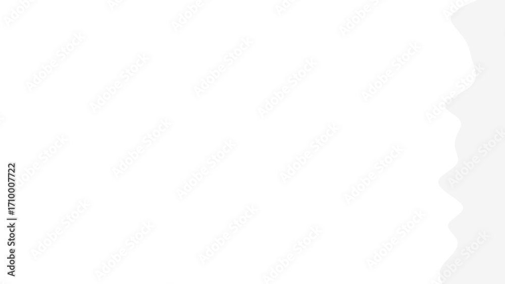 Obraz premium Clean white background with a subtle, wavy light gray abstract element on the right side, ideal for digital design, presentations, or minimalist branding.
