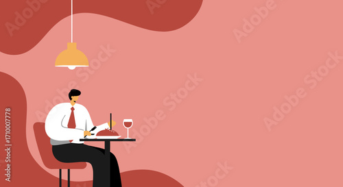 Businessman working remotely on a laptop outdoors in a calm, green setting, symbolizing flexibility, productivity, and modern lifestyle. Ideal for business, remote work, and technology themes.