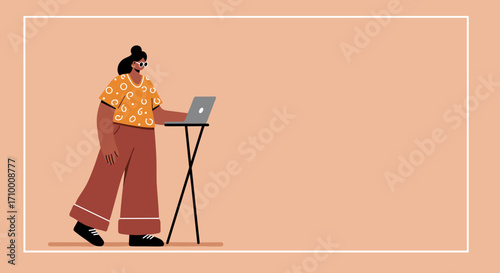 Young man working remotely on a laptop in a cozy, minimalist home environment. Represents freelance work, online education, and modern digital lifestyle.