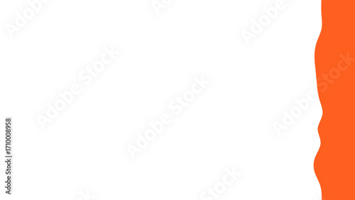 Clean white background with a vibrant orange, abstract, wavy border. Ideal for graphic design, presentations, or website headers, conveying energy and modernity.