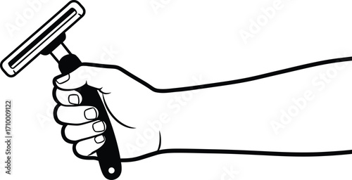 Close-up of a hand holding a razor for shaving or grooming