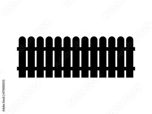 Fence isolated vector. Simple wooden fence vector element.