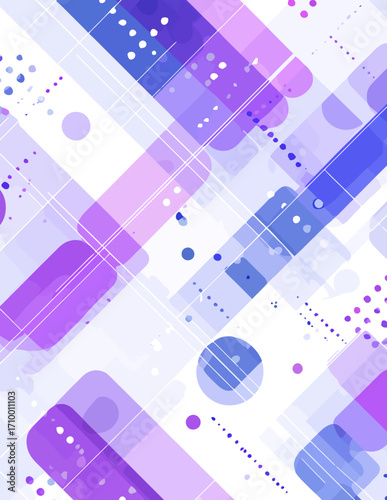 Motif géométrique abstrait vectoriel, tons violets et bleus