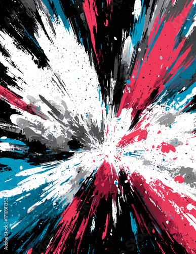 Explosion abstraite de couleurs, style vectoriel