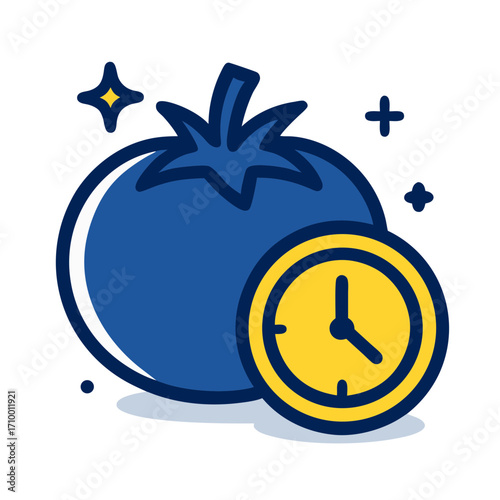 An icon representing a time management tool for task completion, a simple concept for better personal productivity and workflow