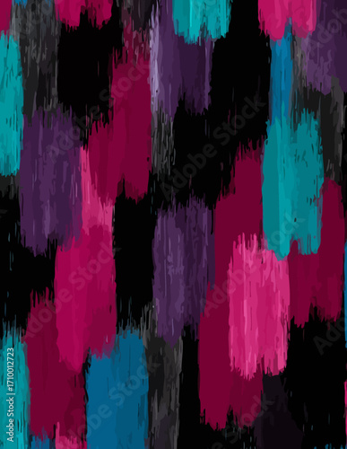 Motif vectoriel abstrait sans couture, style peinture à la brosse, teintes foncées