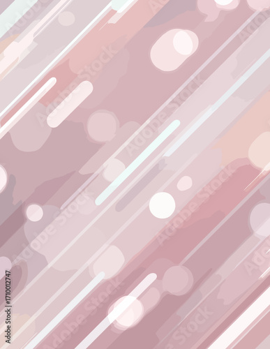 Fond rose abstrait vectoriel, lignes diagonales et bokeh