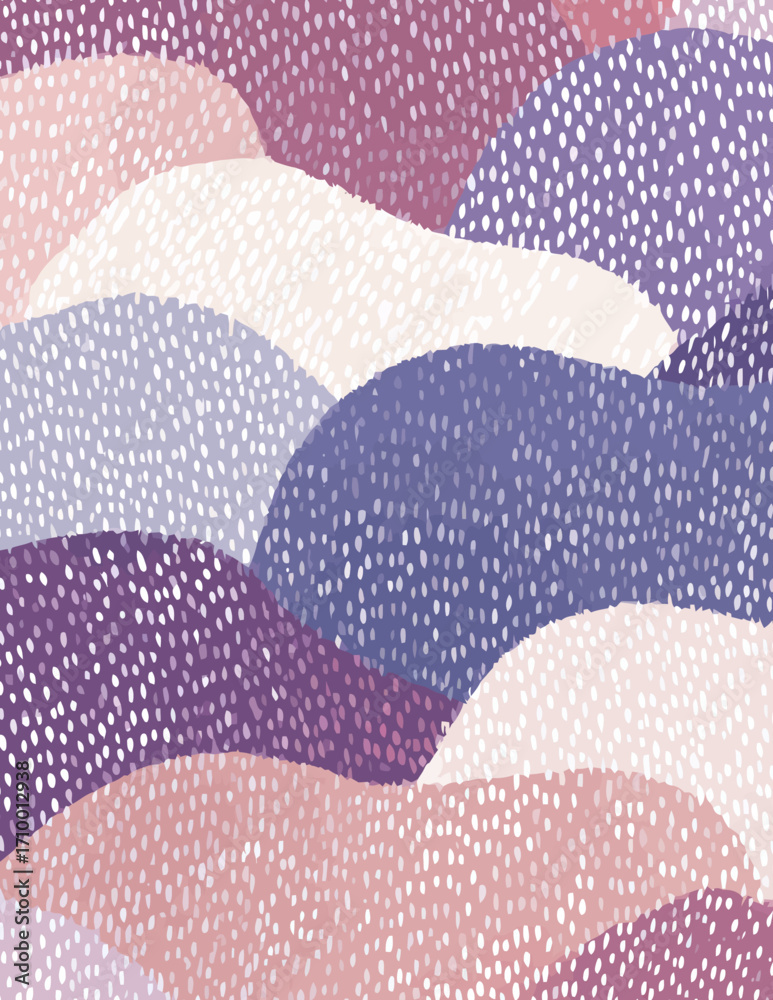 Composition abstraite ondulée pastel