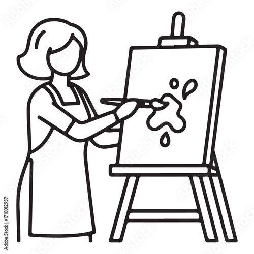 Artist Painter Fine Arts Creative Studio Easel Canvas Oil Painting Watercolor