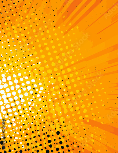 Illustration vectorielle abstraite, style dynamique, rayons orange et blanc